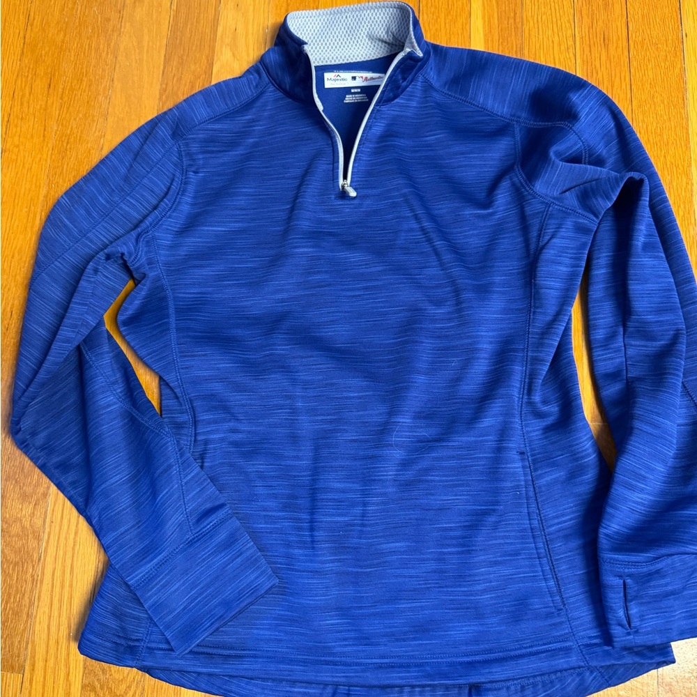Vibrant Blue Quarter-Zip Pullover